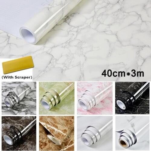 Marble Decorative Film Wallpaper Self-adhesive Waterproof DIY Vinyl Furniture Contact Wall Stickers for Kitchen Backsplash Home