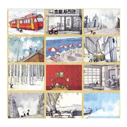 "my travel stories" postcard book set - mini greeting card-36cards/set