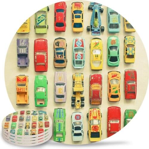 Car Park Round Coaster Set Non-slip Heat Proof Ceramic Coffee Drink Coasters Table Decoration Placemats