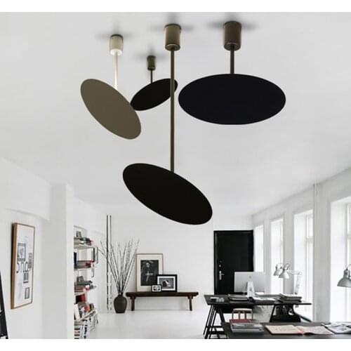 Nordic Europe Modern brief black white Pendant Lights LED lamp adjustable minimalist for restaurant cafe bedroom living room