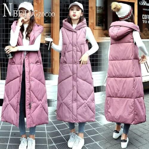 2020 New Women Parkas Long Style Slim Women Vests Winter Female Bottoming Parka