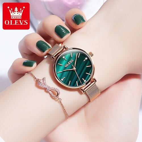 OLEVS New Fashion Women Watches Ladies Top Brand Luxury Creative Steel Women Bracelet Watches Female Quartz Waterproof Watch