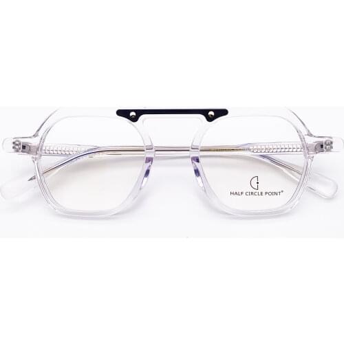 Belight Optical Women Men Orange Acetate Fancy Irregular Shape Star Rivet Design Spectacle Frame Precription Lens HP2021305