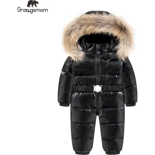Orangemom official store baby boys coat snow wear , warm down winter jumpsuit infant coats snowsuit , baby girl winter clothes
