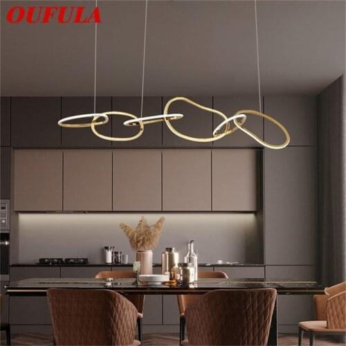 OUFULA Pendant Lights Gold Nordic Contemporary Creative Home LED Lamp Fixture For Decoration Living Room