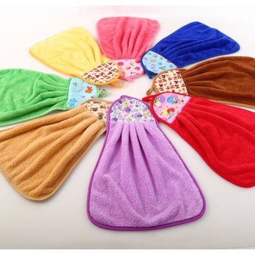 Coral Velvet Bathroom Supplies Soft Hand Towel Absorbent Cloth Dishcloths Hanging Cloth Kitchen Accessories 30*40cm