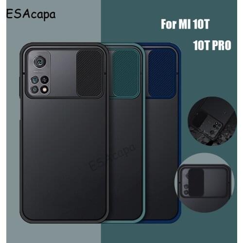 Push Window Lens Shockproof Phone Case For Xiaomi MI 10T Pro Cases For MI 10T Lite Matte Translucent Soft phone Back Cover Capa