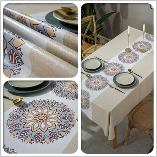 PVC Tablecloth Nordic Style Waterproof Table Cover Cloth For Dining Room-Deck Cover Coffee Table For Living Room Nappe De Table