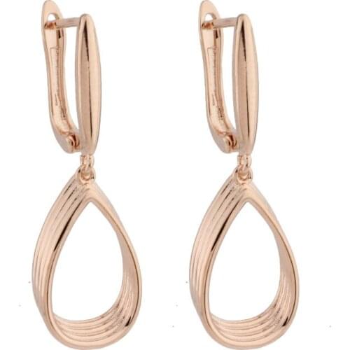 New Trendy Earrings Water Drop Long Unusual Earrings 585 Rose Gold Wedding Unique Modern Vintage Fashion Jewelry 2021 Jewelry