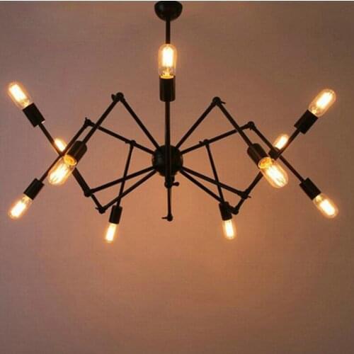 American industrial style modern minimalist iron office spider shaper chandelier living room study creative personality led lamp