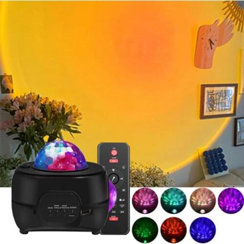 LED Star Galaxy Projector Sound Activited Starry Sky Porjectors Bluetooth-compatible Music Speaker Luminaria Decor Lamp Gifts