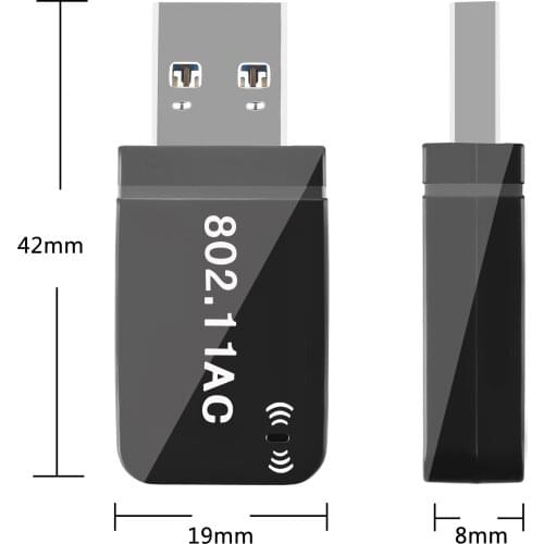 High Speed USB 3.0 Gigabit Wireless Wifi Adapter 2.4Ghz/5Ghz Dual Band Network Card RTL8812BU 2dBi Antenna For PC card