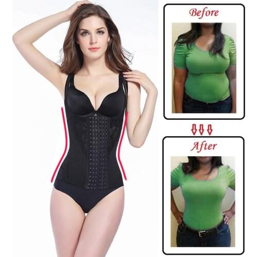Women Slimming Waist Trainer Vest Tummy Control Body Shaper Tops Underbust Breasted Corset Weight Lose Belly Sheath Shapewear