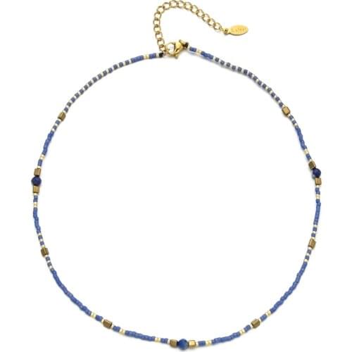 ZMZY Bohemian Cute MIYUKI Beads Strand Necklace Women Collares collier Beaded Short Choker Necklace Jewelry Gift