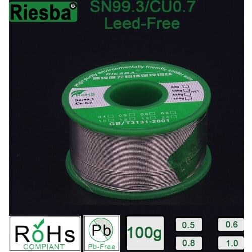 100g Lead-free Solder Wire 0.5-1.0mm Unleaded Lead Free Rosin Core for Electrical Solder RoHs