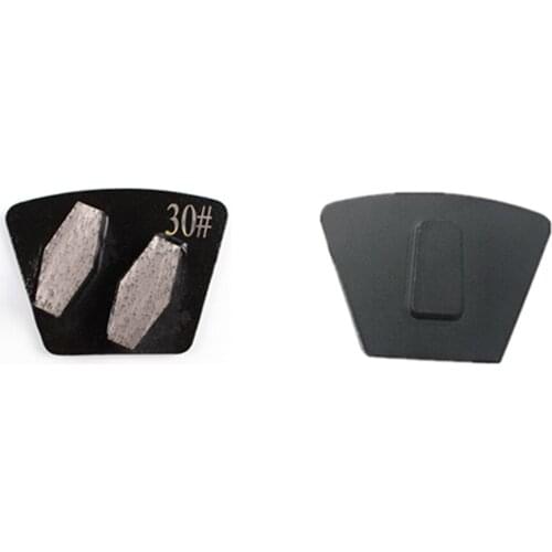 GS07 High Quality Trapezoid Concrete Grinding Block Two Bar Diamond Grinding Pads for Concrete Floor Scratch Stone 12PCS