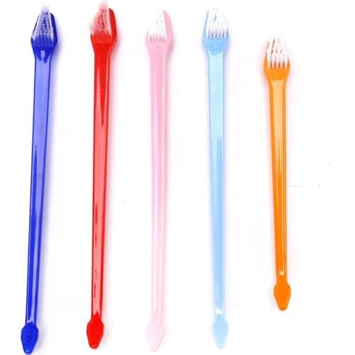 5Pcs Pet Cat Dog Tooth Finger Double Ended Brush Care For Pet Toothbrush 17CM Plastic Cat Toothbrushes Pet Toothbrushes