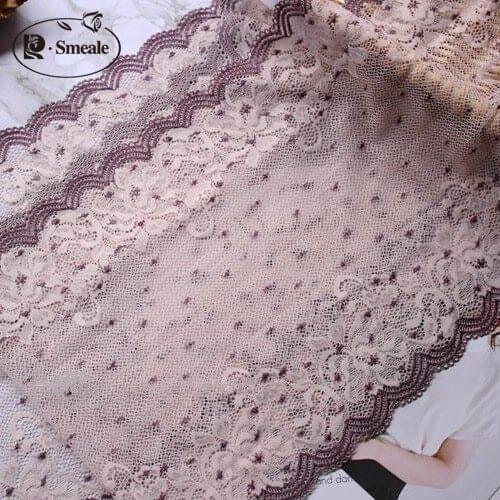 5yards/lot Width 23cm pink+purple Elastic Lace Fabric,DIY Garment Accessories,Sewing Swiss Trim Wedding Lace RS1873