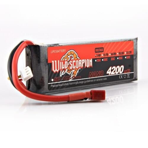 1pcs Wild scorpion Lipo battery RC 7.4V 4200mAh 35C 2S For RC Quadcopter Drone Helicopter Car Airplane