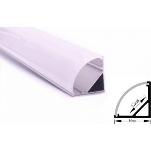 1-30pcs/lot 0.5m/pcs 45 degree angle aluminum profile for 5050 3528 5630 LED strips Milky white/transparent cover strip channel