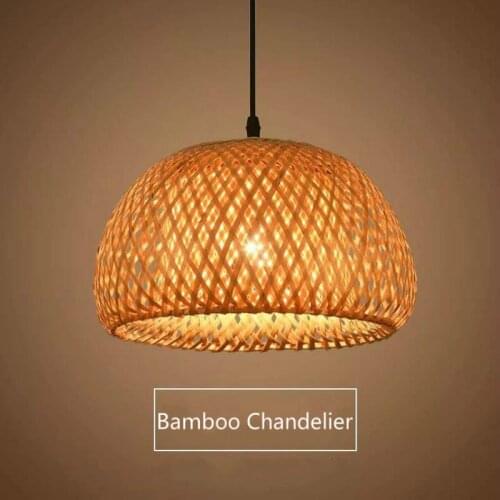 Retro Bamboo Lantern Interior Decoration Lamps Restaurant Hotel Japanese Tatami Led Lighting Creative Hand Woven Pendant Lights