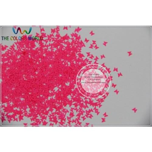 FN-9 Solvent Resistant Neon Pink Color Butterfly Bowknot Shape Glitter for Nail Polish and DIY decoration 1Pack =50g