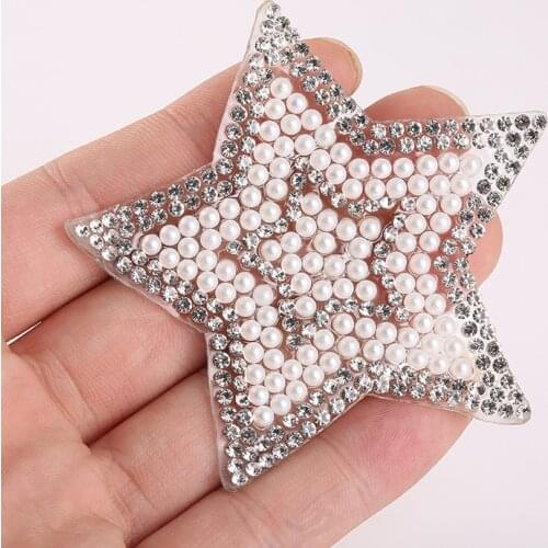 Bling STAR Sparkling Rhinestone Clothes Patches Hot drilling DIY Appliques Bling Iron-on Patches for dress