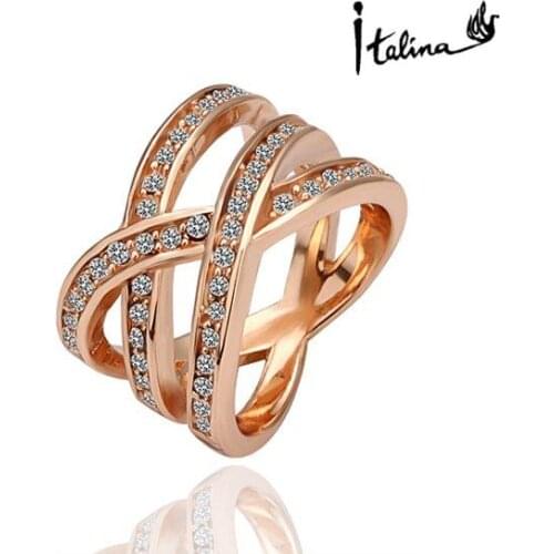 Brand TracysWing Genuine Austria Crystal gold Color Rings for Women healthy Anti Allergies # RG95819Rose