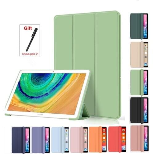 Tablet Case for Huawei Mediapad M5 Lite 10 10.1 Skin Protect Soft Flip Silicone Auto Sleep/Wake Cover for Mediapad M5 / C5 10.1"