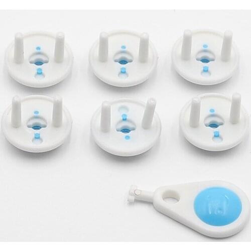 7pcs Set Round Pin Socket European Standard Protective Cover Baby Anti-electric Shock Jack Cover Baby Safety Protection