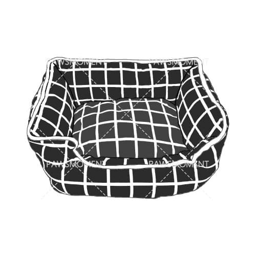Pet Dog Bed for Small Medium Dogs Big Bed Sofa House for Yorkies Nest Sleeping Warm Letter Print Black Plaid Cat Bed PB0066