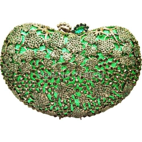 Round Luxury Crystal Diamond turquoise Clutch Bag wedding Party Purse Wholesale Luxury Hollow Out Crystal Evening Bag88434