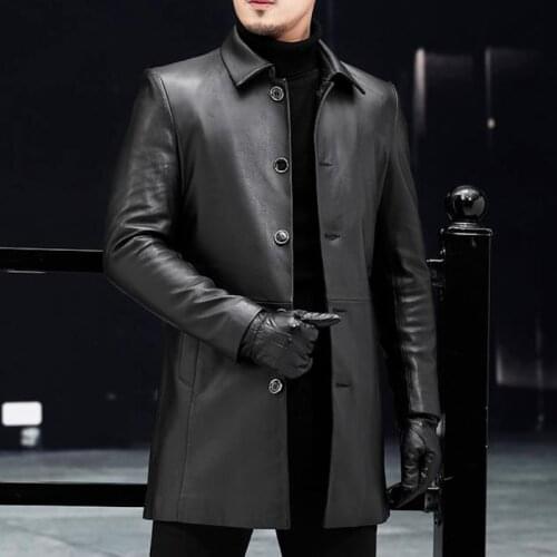 AYUNSUE 100% Genuine Leather Jacket Men Spring Autumn Mens Sheepskin Coat Slim Fit Jackets for Men Veste Cuir Homme KJ6765