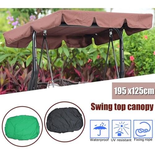 Summer Waterproof Top Cover Canopy Replacement Shade for Garden Courtyard Outdoor Swing Chair Hammock Canopy Swing Chair Awning