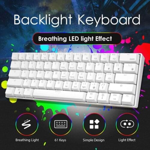 RK61 Mechanical Keyboard TKL 61 Keys Wireless Bluetooth 2.4Ghz Three Mode 60% RGB Office Hot swappable keyboards Red Switches