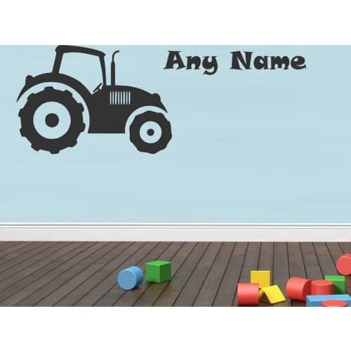Hot sale Personalised Tractor Vinyl Wall Sticker Any Name Art Decal Customized Gift boy decal sticker kids room wallpaper