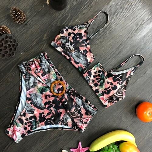2021 New Bandeau high waist bikini Push up swimwear women 2021 Dragon printed sexy bikini set Retro swimsuit female Bathing suit