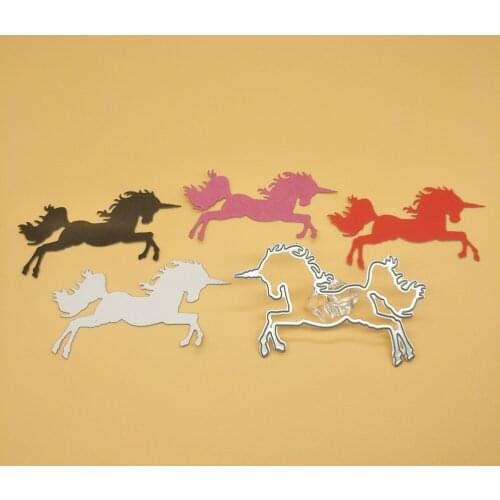 New running unicorn horse metal cutting mold photo album cardboard DIY gift card decoration embossing crafts