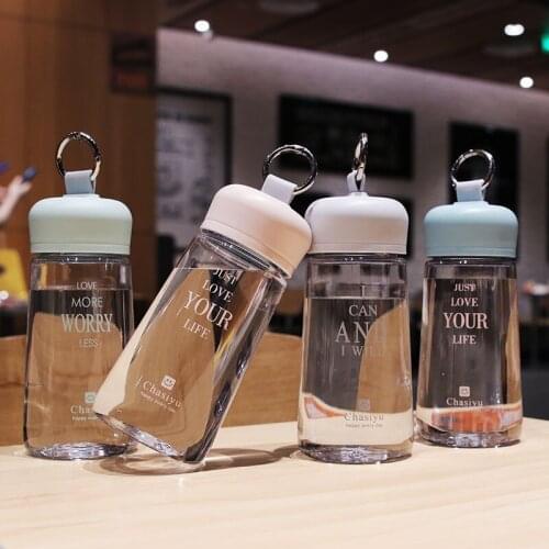 The New Plastic Cups Simply Carry A Rope For Boys And Girls Anti-fall And High Temperature Resistant Transparent Water Cups