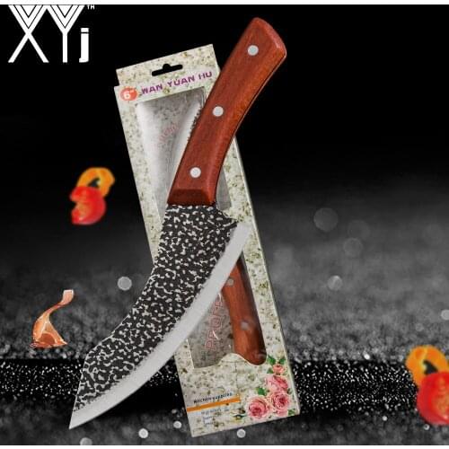 XYj Camping Outdoor Serbian Chef Knife Forged 6 inch Boning Hunting Handmade Full Tang Sliced Kitchen Butcher Knife Gift Box