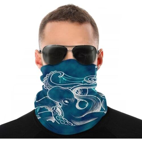 Octopus Magic Scarf Half Face Mask Unisex Halloween Tube Scarf Balaclava Bandanas Polyester Headwear Biking Climbing