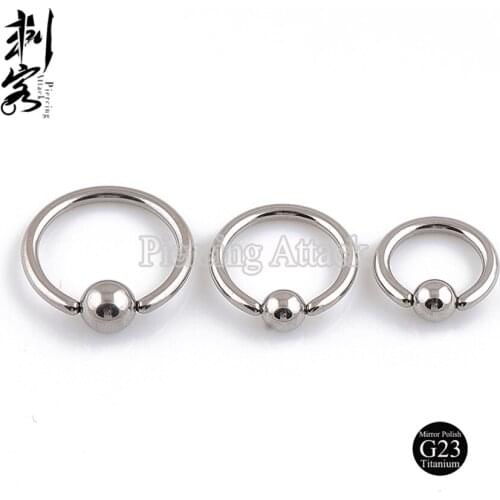 Highly Polished G23 Titanium Body Jewelry 16 Gauge Titanium Captive Ring Free Shipping Wholesale