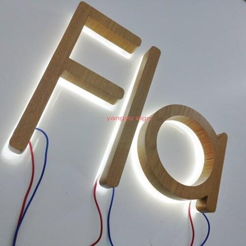 Custom led stainless steel back lit letters shop advertising sign board