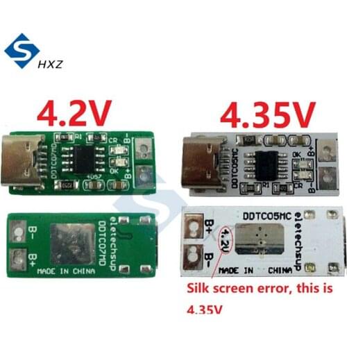 Type-C 1S To 4.2V 4.35V Step-down Buck LiPo Polymer Li-Ion Charger for 3.7V 3.8V 18650 Lithium Battery