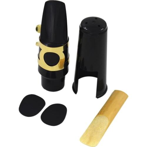 Usable Practical Alto/ Tenor/Soprano/ Saxophone Mouthpiece Set with Cap & Clip & Reed & 2pcs Teeth Pad