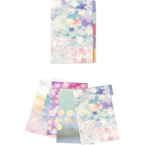 5pcs/lot Cherry Blossoms Style A5 A6 Loose Leaf Notebook Divider Index Separator ForAgenda Planner Organizer School Supplies