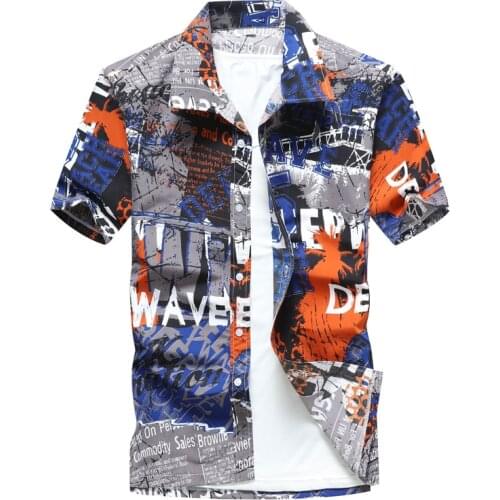 Aloha Shirts Men Clothes 2021 Summer Camisa Havaiana Colorful Printed Short Sleeve Mens Hawaiian Beach Shirts Plus Size 5XL