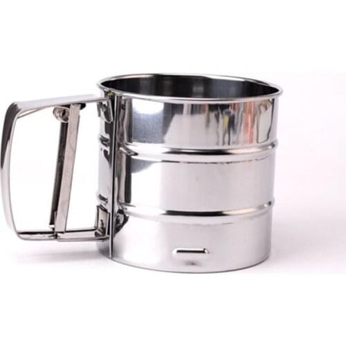 Hand-Held Flour Screen Cloth Griddle Hand-Pressed Stainless Sifter Food Flour Filter Strainer Kitchen Food Baking Tool h1