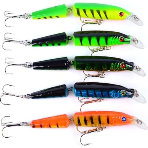 5Pcs/Lot Lifelike Multi Jointed Crankbait Minnow Fishing Lure 10.5cm/9.6g 2-segment Wobbler Isca Artificial Sea Fishing Bait