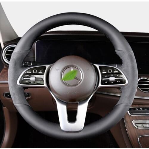 DIY Alcantara Hand Sewing Car Steering Wheel Cover For Benz c260 glc c200l e300l glb car accessories